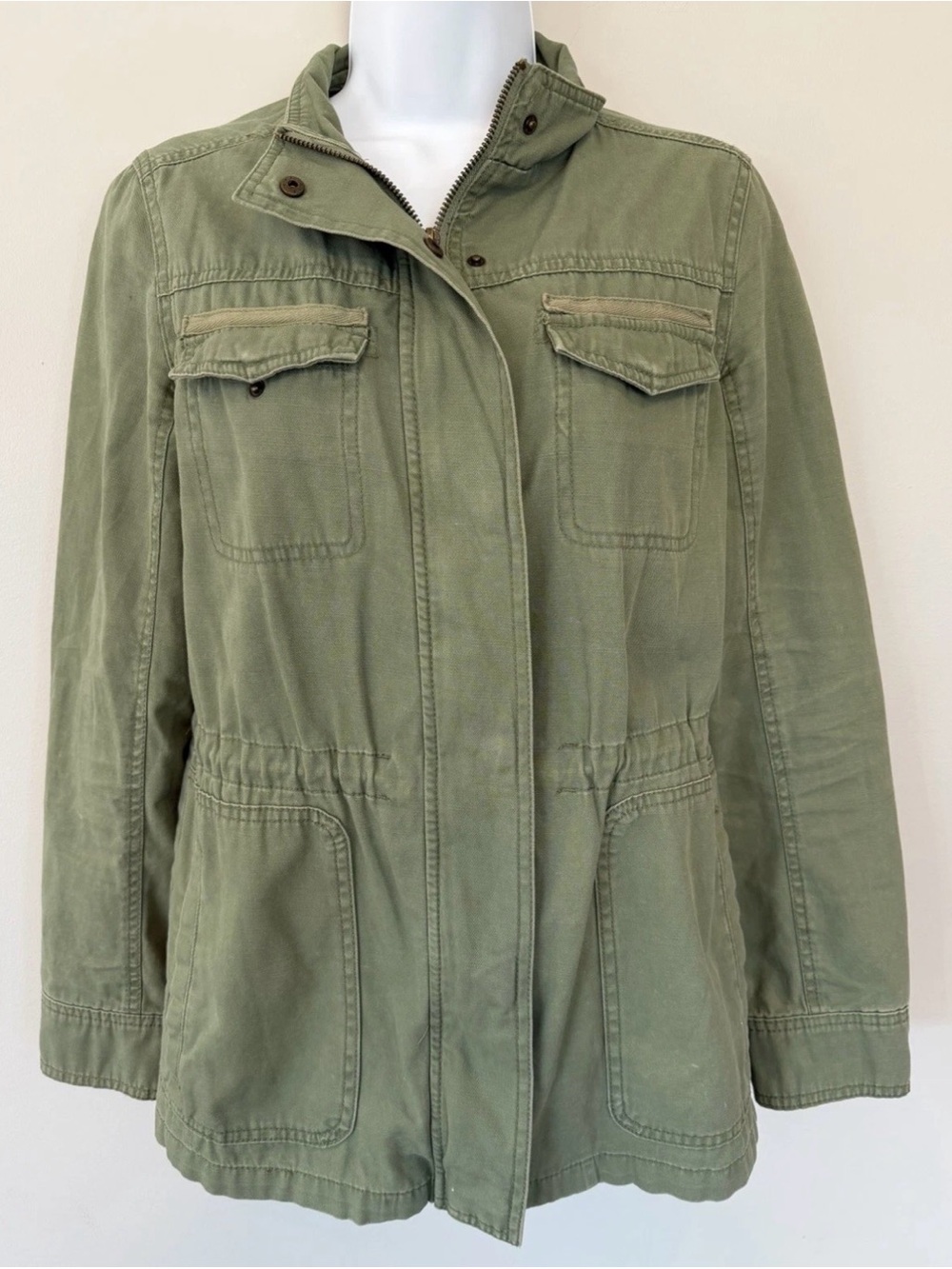 Merona Army Green Utility Field Jacket w/Inner Synch Cord